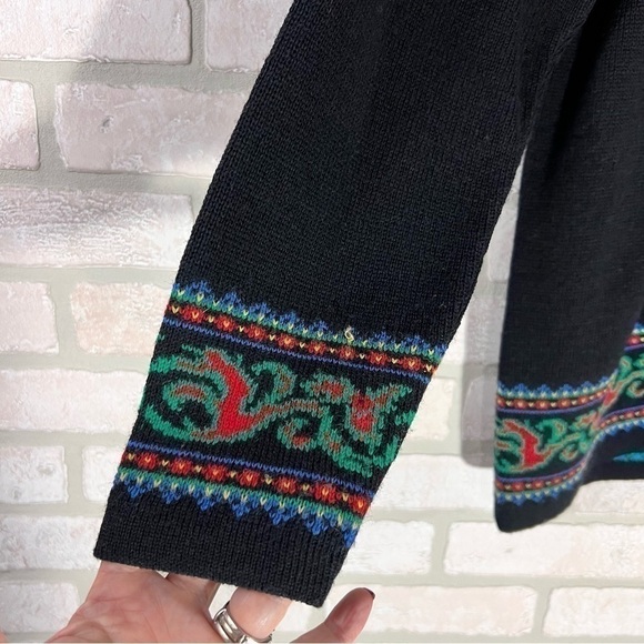 Pendleton Vintage Black Wool V Neck Button Front Cardigan Sweater Size S - Picture 3 of 11